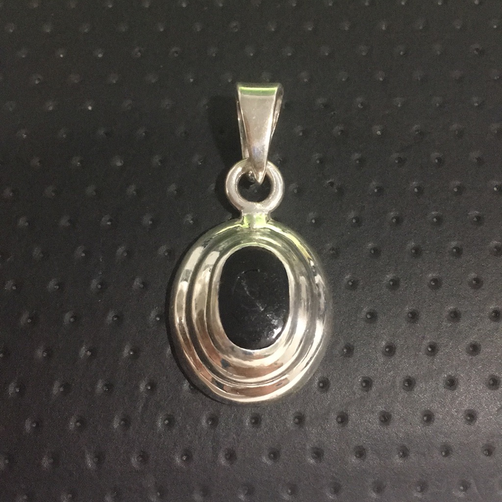 Sterling Silver Pendant With Black Onyx Stone